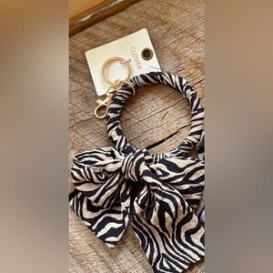 Zebra Animal Print Bangle Bracelet Keychain